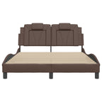 Bettgestell "Viana" mit LED ohne Matratze Braun 140x190 cm