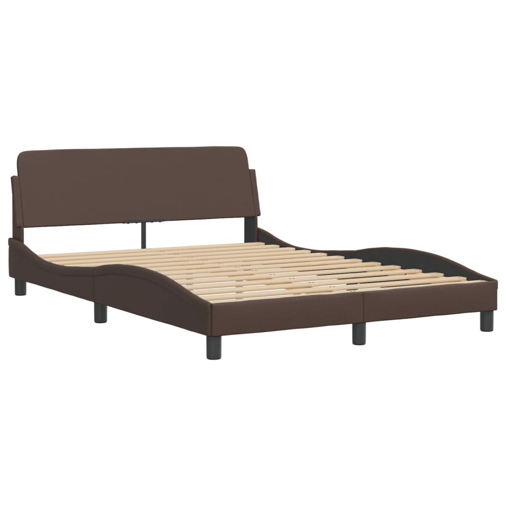 Bettgestell "Viana" mit LED ohne Matratze Braun 140x190 cm
