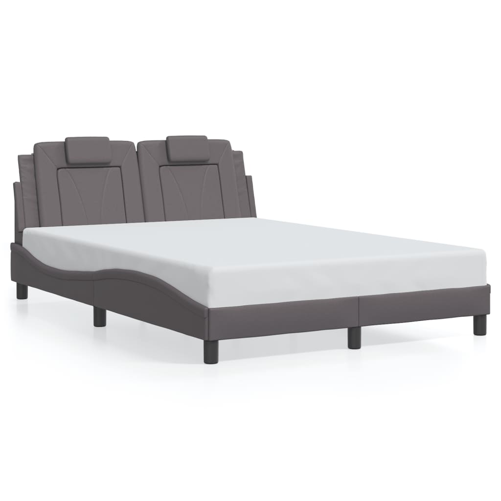 Bettgestell "Viana" mit LED ohne Matratze Grau 140x190 cm
