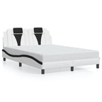 Bettgestell "Viana" mit LED ohne Matratze Weiß und Schwarz 140x190 cm