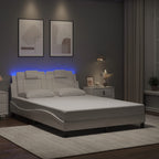 Bettgestell "Viana" mit LED ohne Matratze Weiß 140x200 cm