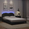 Bettgestell "Viana" mit LED ohne Matratze Grau 140x200 cm