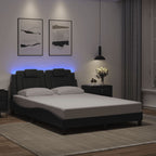 Bettgestell "Viana" mit LED ohne Matratze Grau 140x200 cm