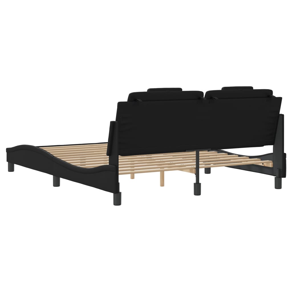 Bettgestell "Viana" mit LED ohne Matratze Schwarz 160x200 cm