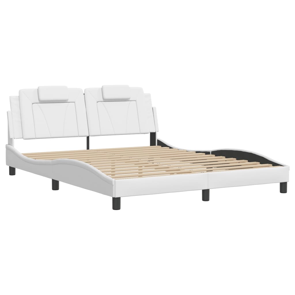 Bettgestell "Viana" mit LED ohne Matratze Weiß 160x200 cm