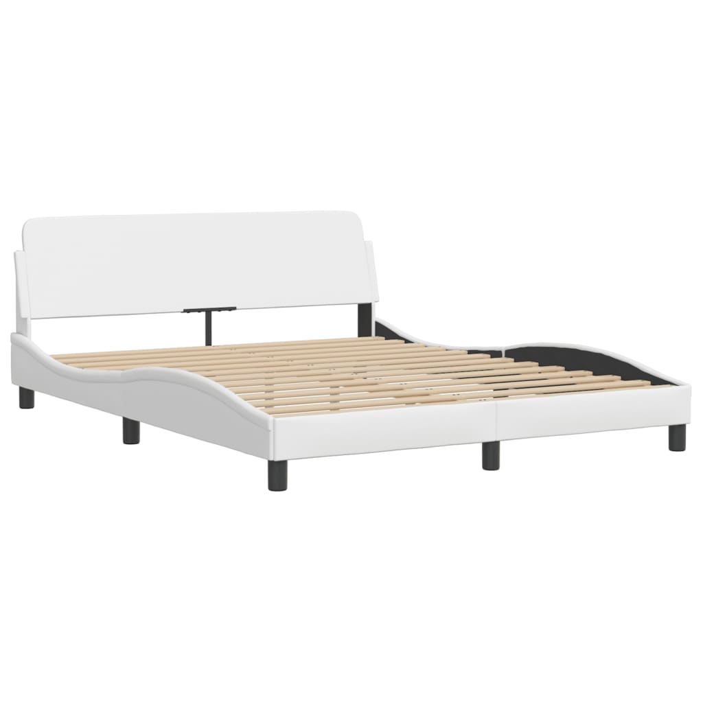 Bettgestell "Viana" mit LED ohne Matratze Weiß 160x200 cm