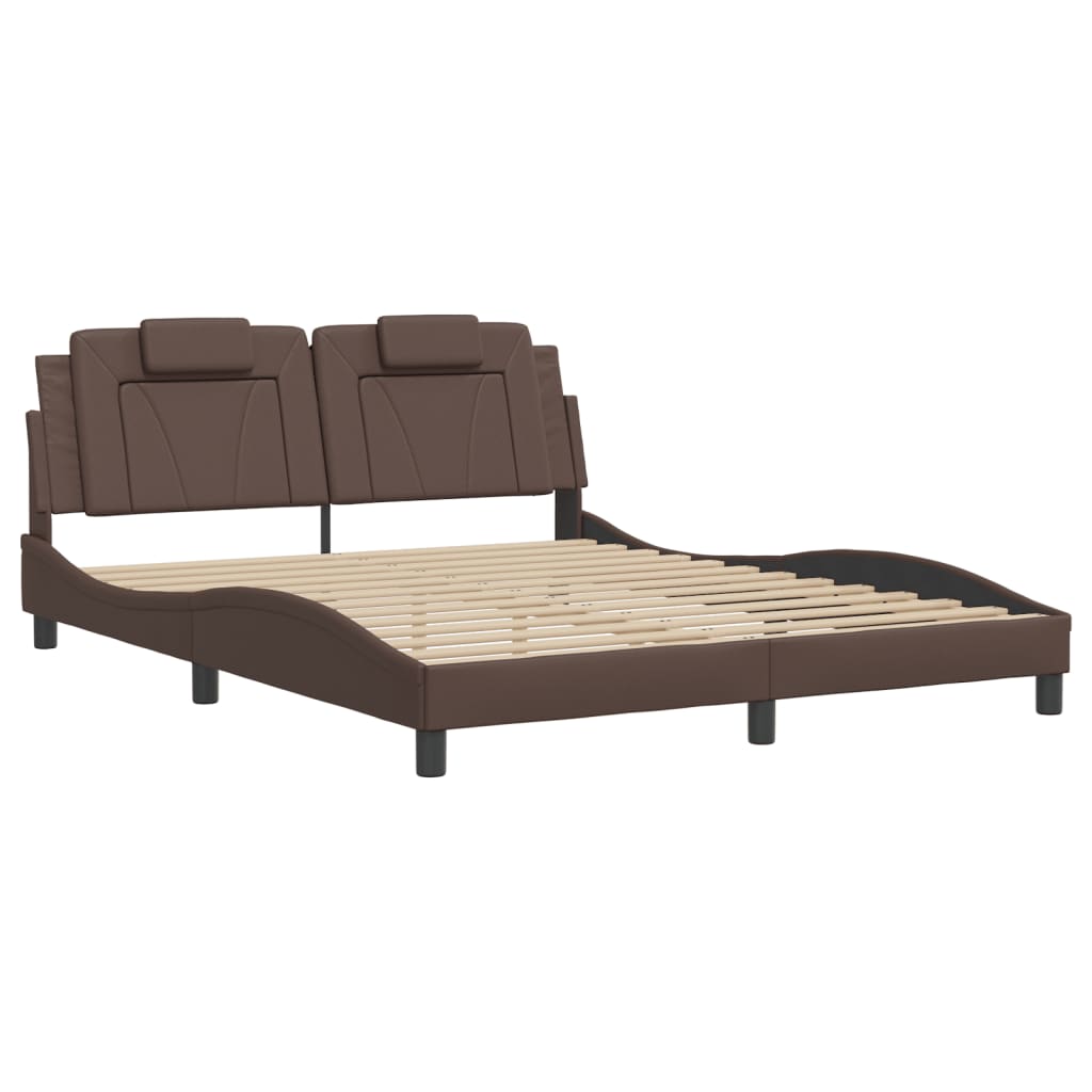 Bettgestell "Viana" mit LED ohne Matratze Braun 160x200 cm