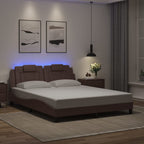 Bettgestell "Viana" mit LED ohne Matratze Braun 160x200 cm