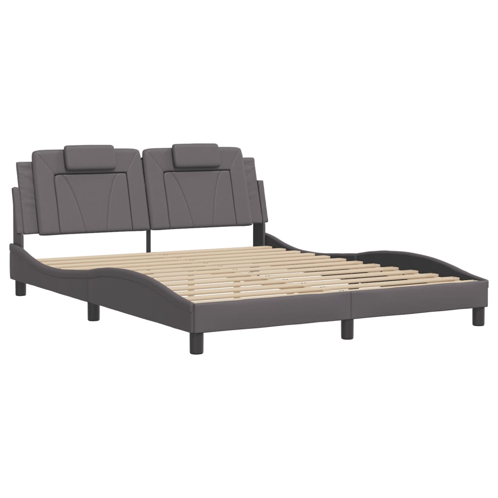 Bettgestell "Viana" mit LED ohne Matratze Grau 160x200 cm