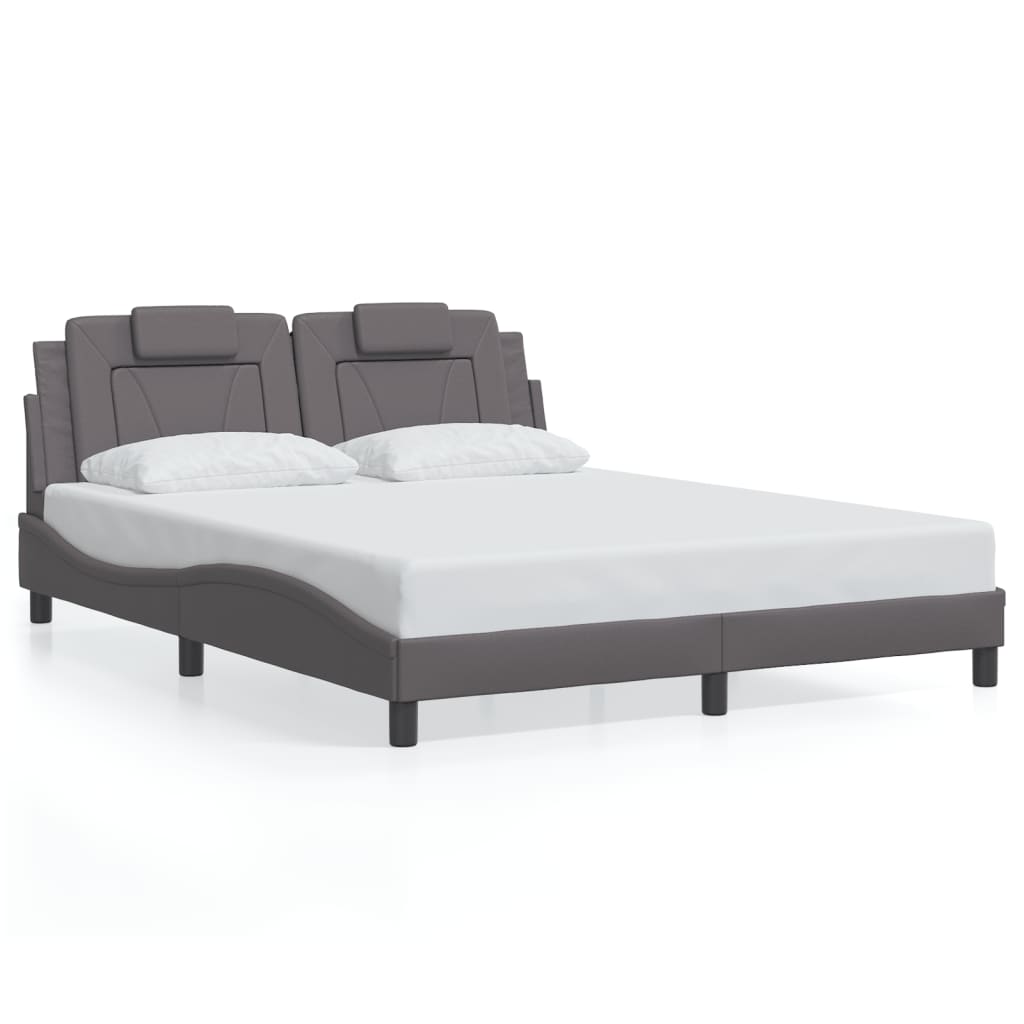 Bettgestell "Viana" mit LED ohne Matratze Grau 160x200 cm