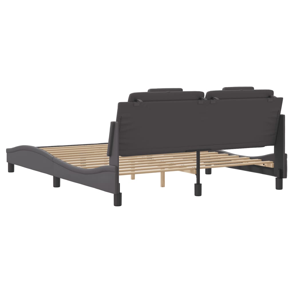 Bettgestell "Viana" mit LED ohne Matratze Grau 160x200 cm