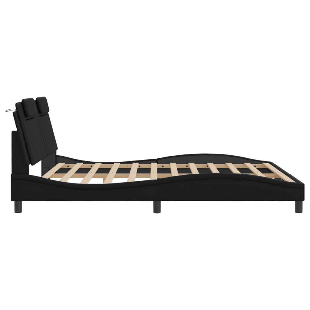 Bettgestell "Viana" mit LED ohne Matratze Schwarz 180x200 cm