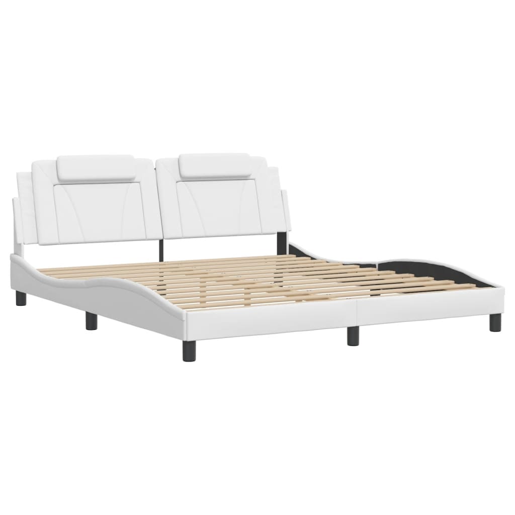 Bettgestell "Viana" mit LED ohne Matratze Schwarz und Weiß 180x200 cm