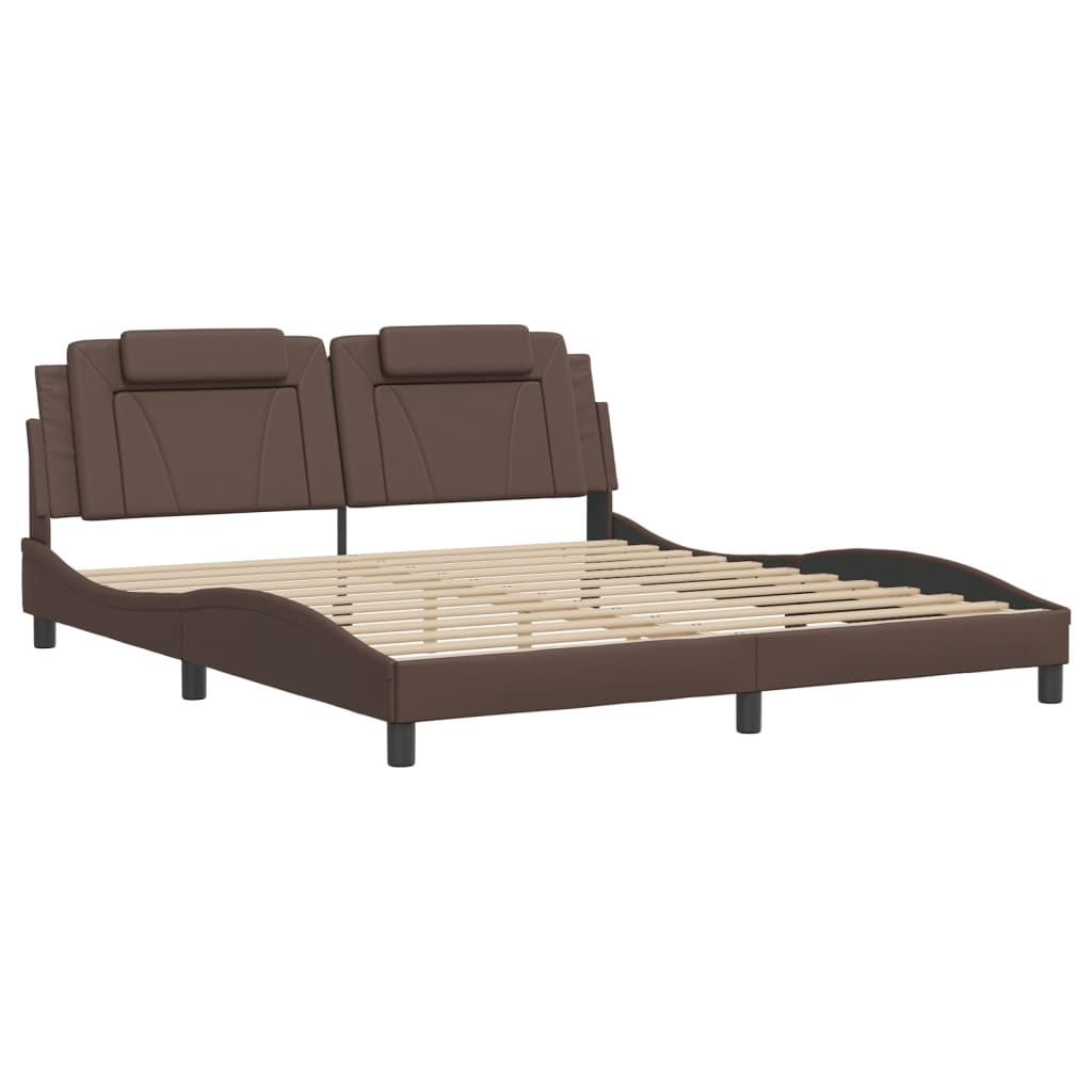 Bettgestell "Viana" mit LED ohne Matratze Braun 180x200 cm
