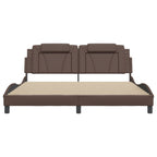 Bettgestell "Viana" mit LED ohne Matratze Braun 180x200 cm