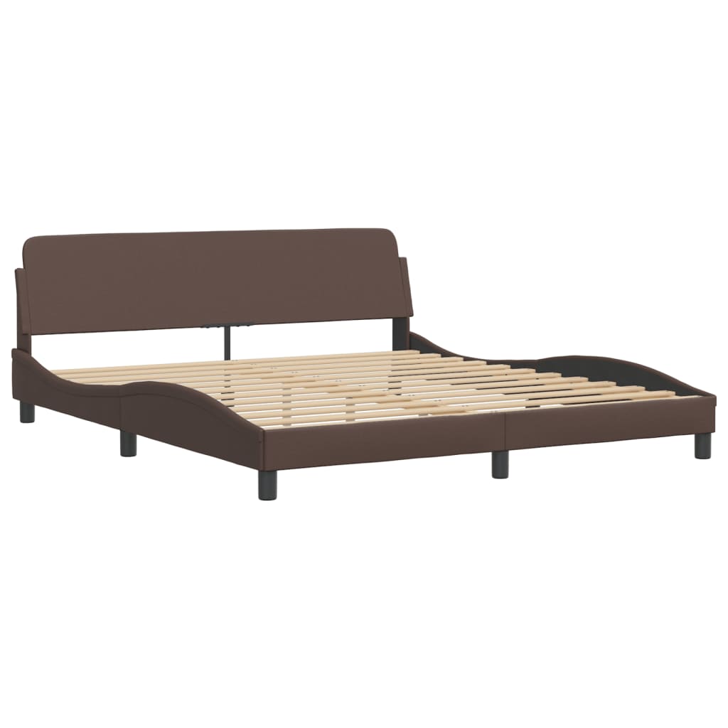 Bettgestell "Viana" mit LED ohne Matratze Braun 180x200 cm