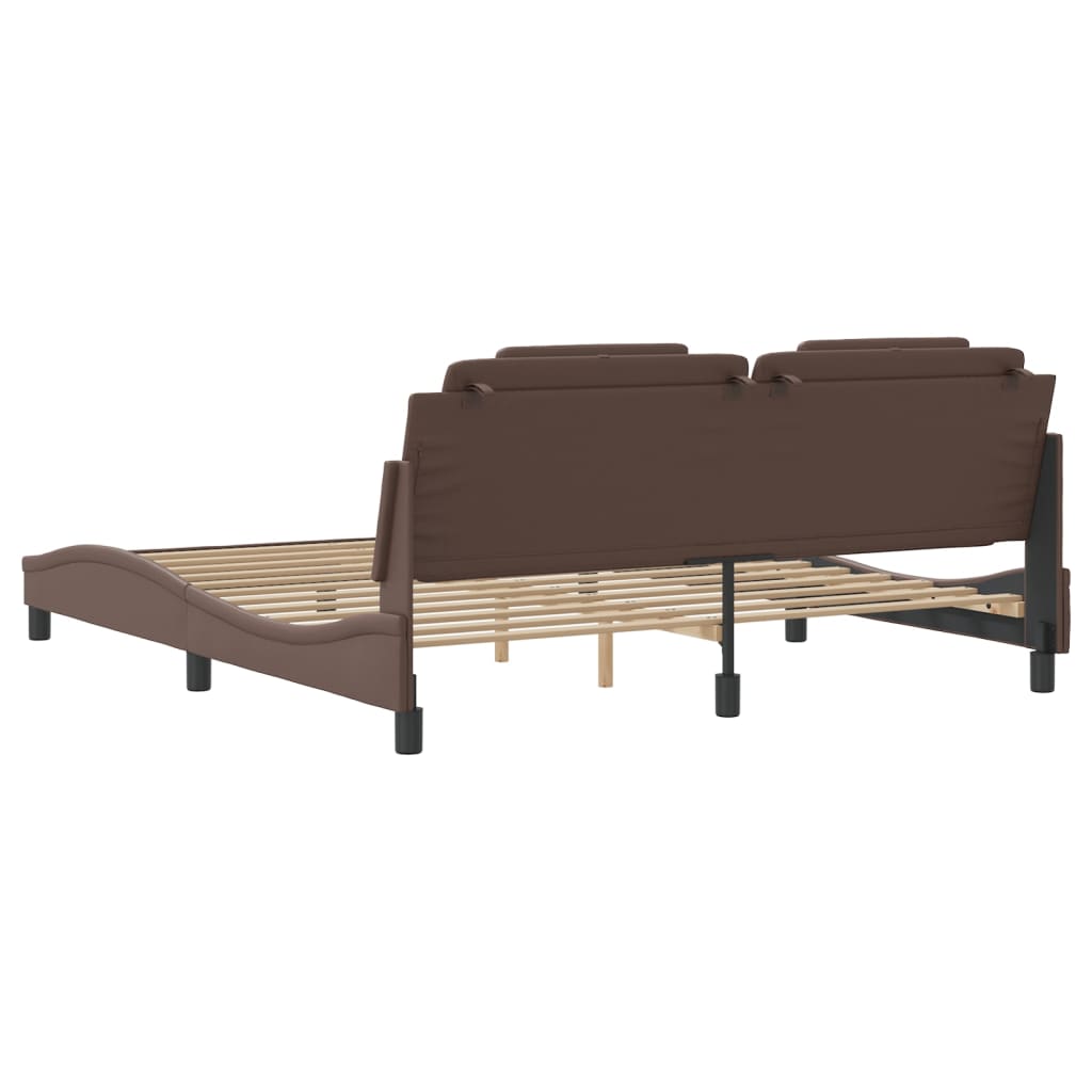 Bettgestell "Viana" mit LED ohne Matratze Braun 180x200 cm