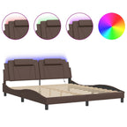 Bettgestell "Viana" mit LED ohne Matratze Grau 180x200 cm