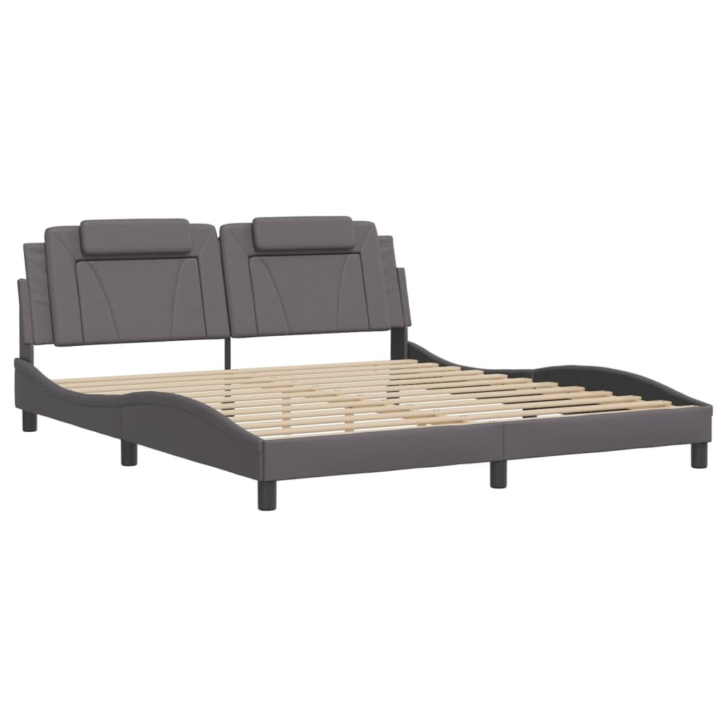 Bettgestell "Viana" mit LED ohne Matratze Grau 180x200 cm