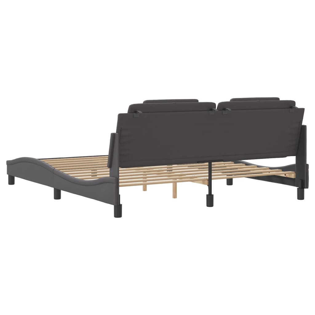 Bettgestell "Viana" mit LED ohne Matratze Grau 180x200 cm
