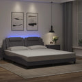 Bettgestell "Viana" mit LED ohne Matratze Grau 180x200 cm