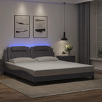 Bettgestell "Viana" mit LED ohne Matratze Grau 180x200 cm
