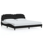 Bettgestell "Viana" mit LED ohne Matratze Schwarz 200x200 cm