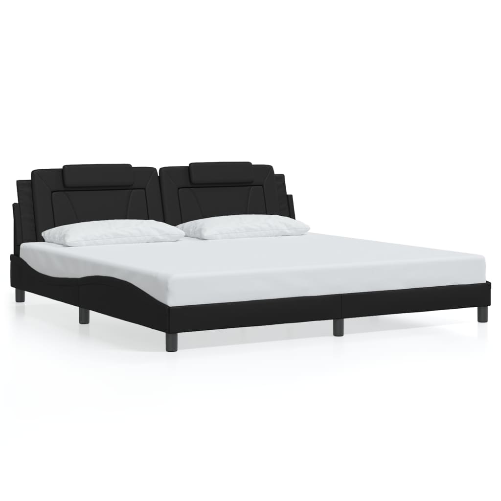Bettgestell "Viana" mit LED ohne Matratze Schwarz 200x200 cm