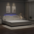 Bettgestell "Viana" mit LED ohne Matratze Weiß 200x200 cm