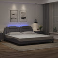 Bettgestell "Viana" mit LED ohne Matratze Grau 200x200 cm