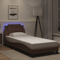 Bettgestell mit LED ohne Matratze "Zadar" Braun 80x200 cm