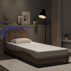 Bettgestell mit LED ohne Matratze "Zadar" Cappuccino-Braun 80x200 cm