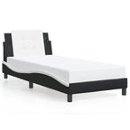 Bettgestell mit LED ohne Matratze "Zadar" Schwarz und Weiß 80x200 cm
