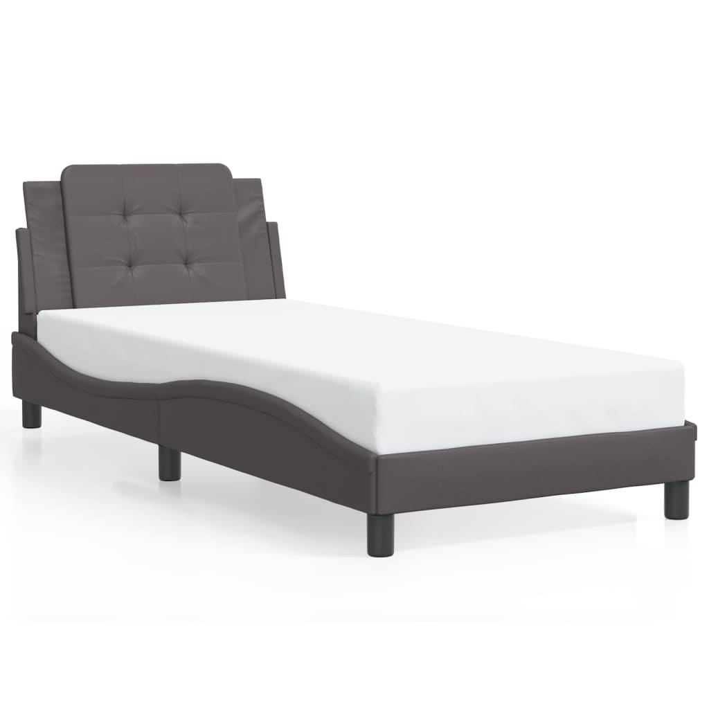 Bettgestell mit LED ohne Matratze "Zadar" Grau 90x190 cm