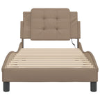 Bettgestell mit LED ohne Matratze "Zadar" Cappuccino-Braun 90x190 cm