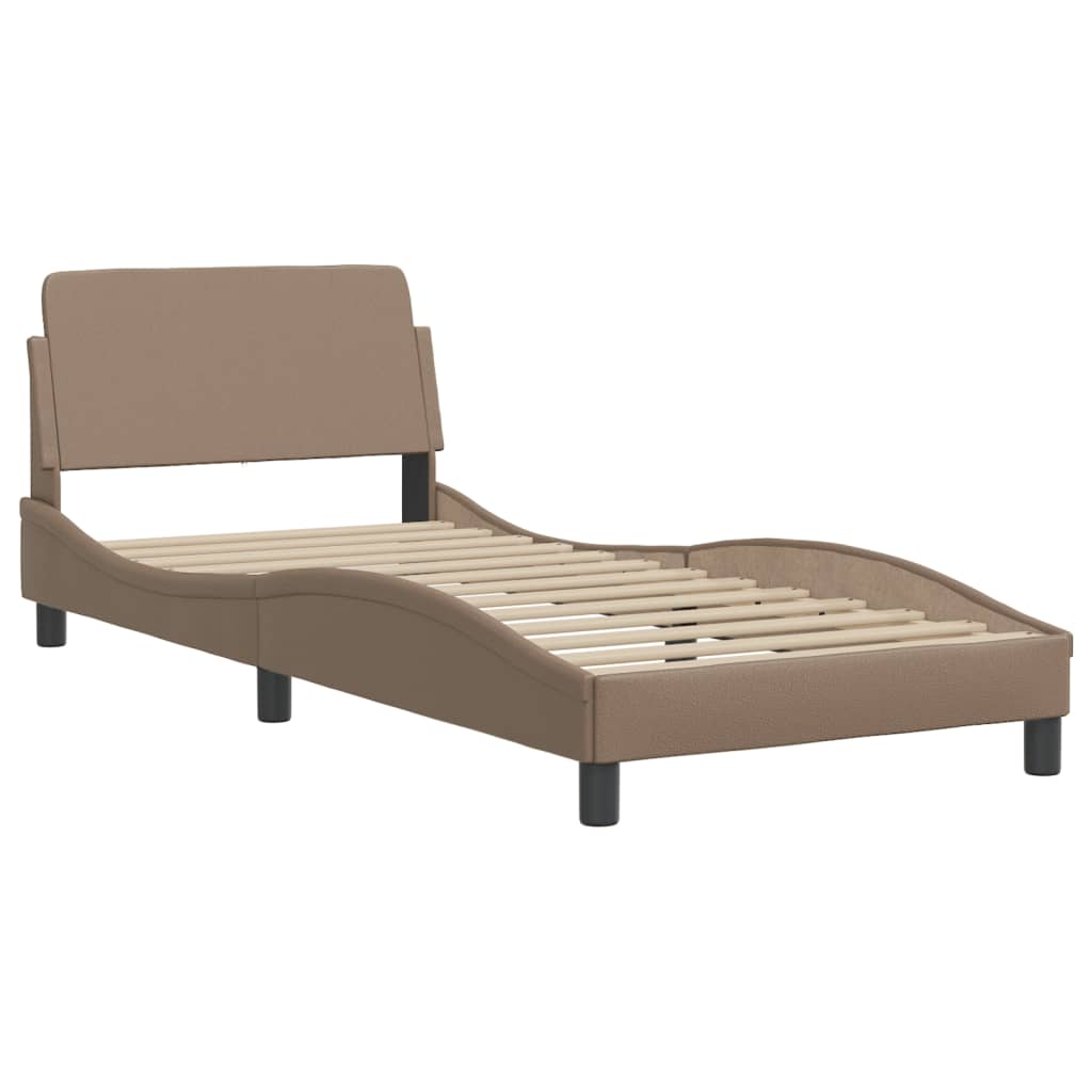 Bettgestell mit LED ohne Matratze "Zadar" Cappuccino-Braun 90x190 cm