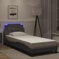 Bettgestell mit LED ohne Matratze "Zadar" Grau 90x200 cm