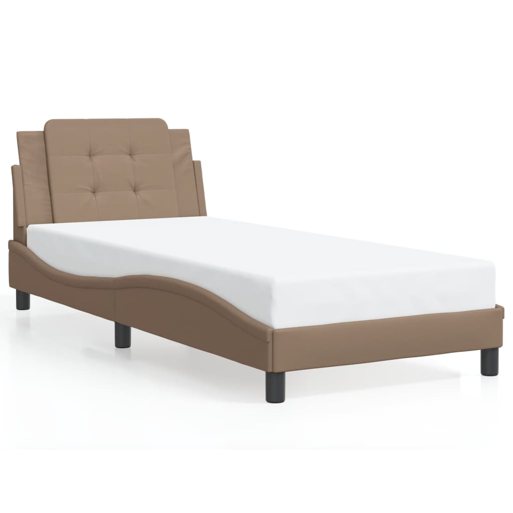Bettgestell mit LED ohne Matratze "Zadar" Cappuccino-Braun 90x200 cm