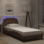 Bettgestell mit LED ohne Matratze "Zadar" Braun 100x200 cm