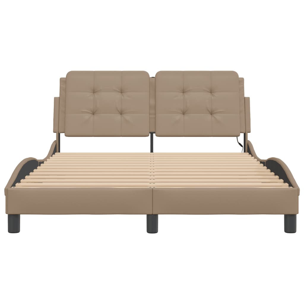 Bettgestell mit LED ohne Matratze "Zadar" Cappuccino-Braun 120x200 cm