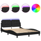 Bettgestell mit LED ohne Matratze "Zadar" Schwarz 140x190 cm