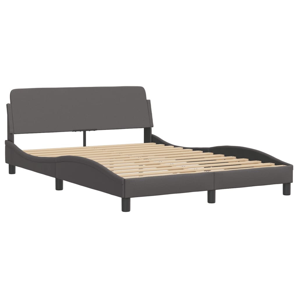 Bettgestell mit LED ohne Matratze "Zadar" Grau 140x190 cm