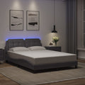 Bettgestell mit LED ohne Matratze "Zadar" Grau 140x190 cm