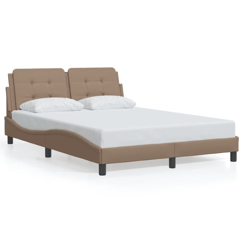 Bettgestell mit LED ohne Matratze "Zadar" Cappuccino-Braun 140x190 cm