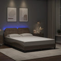 Bettgestell mit LED ohne Matratze "Zadar" Cappuccino-Braun 140x200 cm