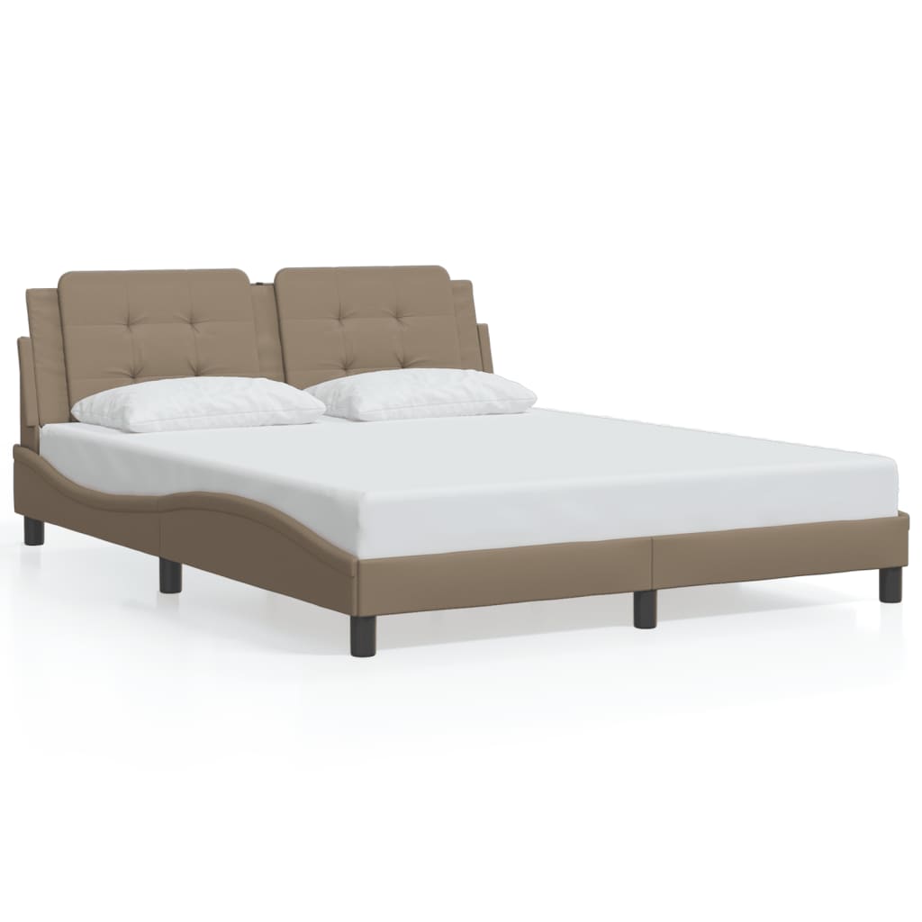 Bettgestell mit LED ohne Matratze "Zadar" Cappuccino-Braun 160x200 cm