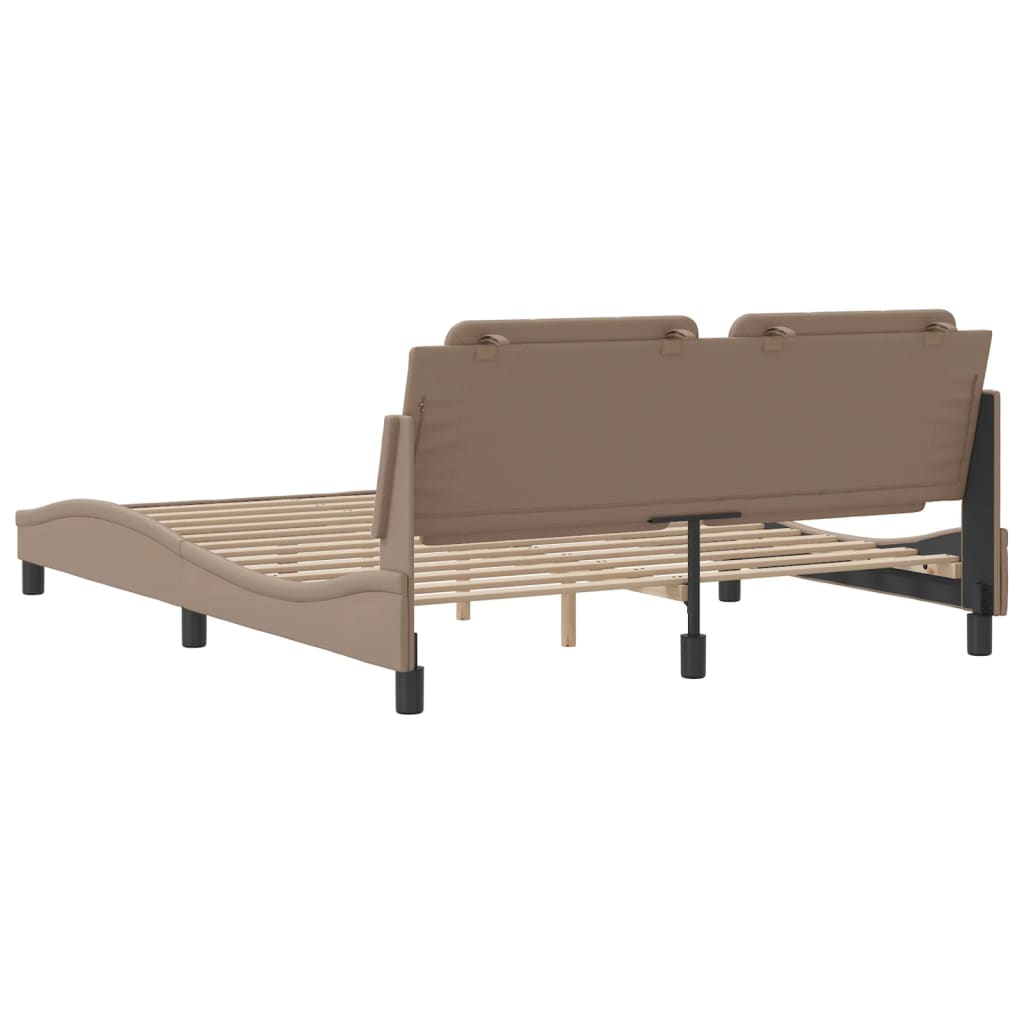 Bettgestell mit LED ohne Matratze "Zadar" Cappuccino-Braun 160x200 cm