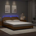 Bettgestell mit LED ohne Matratze "Zadar" Cappuccino-Braun 160x200 cm