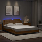 Bettgestell mit LED ohne Matratze "Zadar" Cappuccino-Braun 160x200 cm