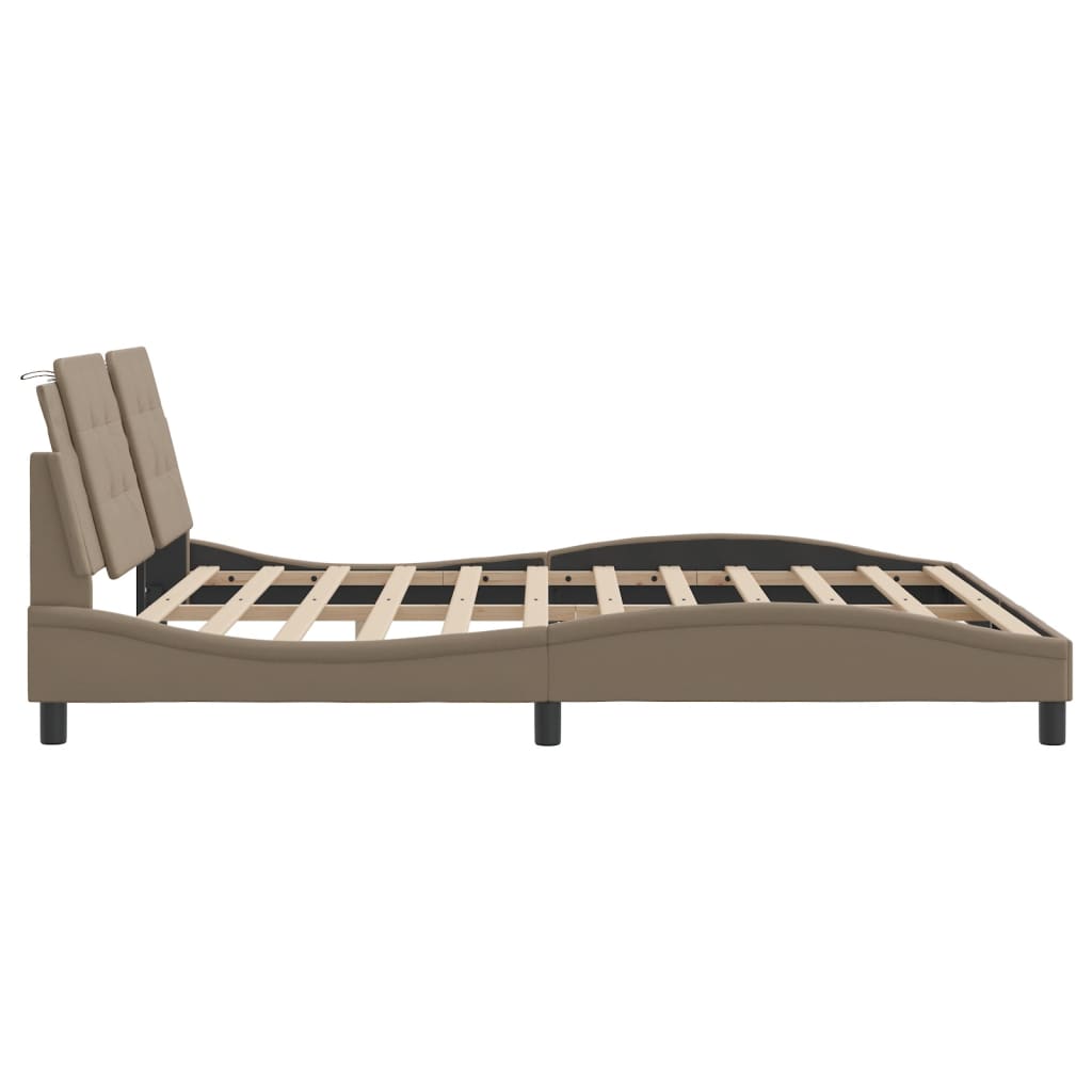 Bettgestell mit LED ohne Matratze "Zadar" Cappuccino-Braun 180x200 cm